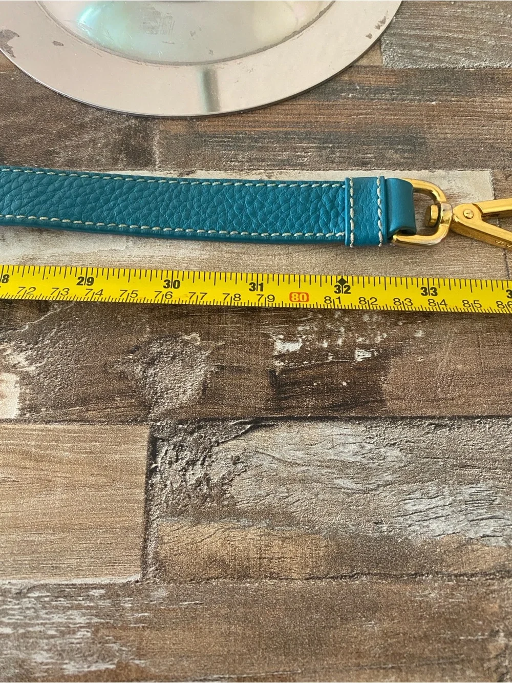 Prada Teal Green Leather Shoulder Strap with Gold Hardware